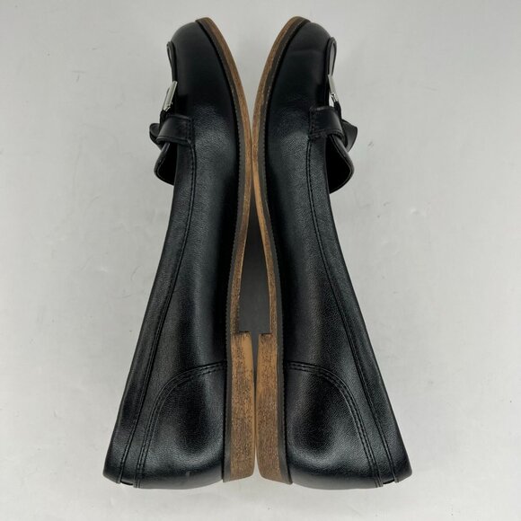 Coach And Four Womens Black Faux Leather Slip On Bow Metal Tips Size 6.5 Flats - Picture 6 of 10